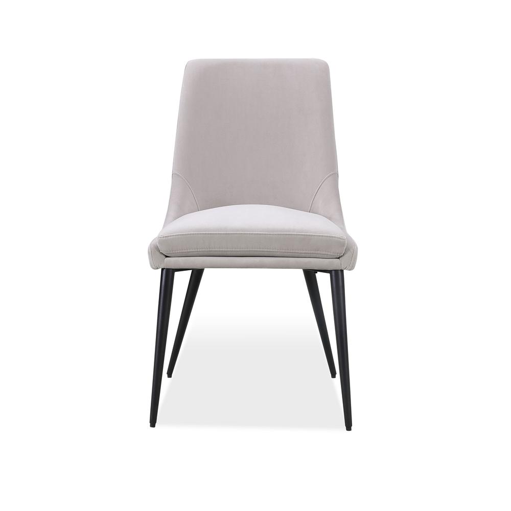 Winston Upholstered Metal Leg Dining Chair in Ash Grey and Black, set of 2. Picture 4