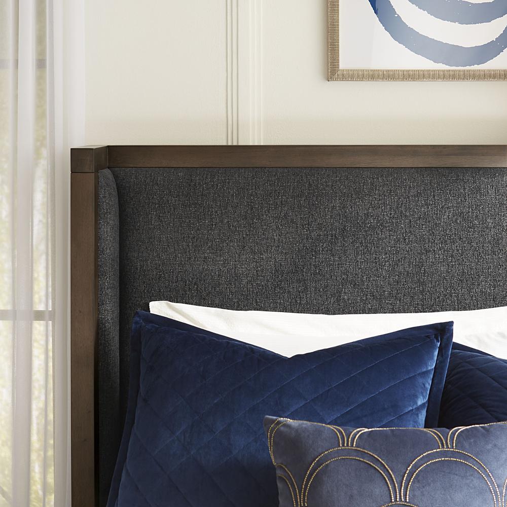 Boracay Upholstered Wingback Storage Bed in Wild Oats Brown. Picture 2