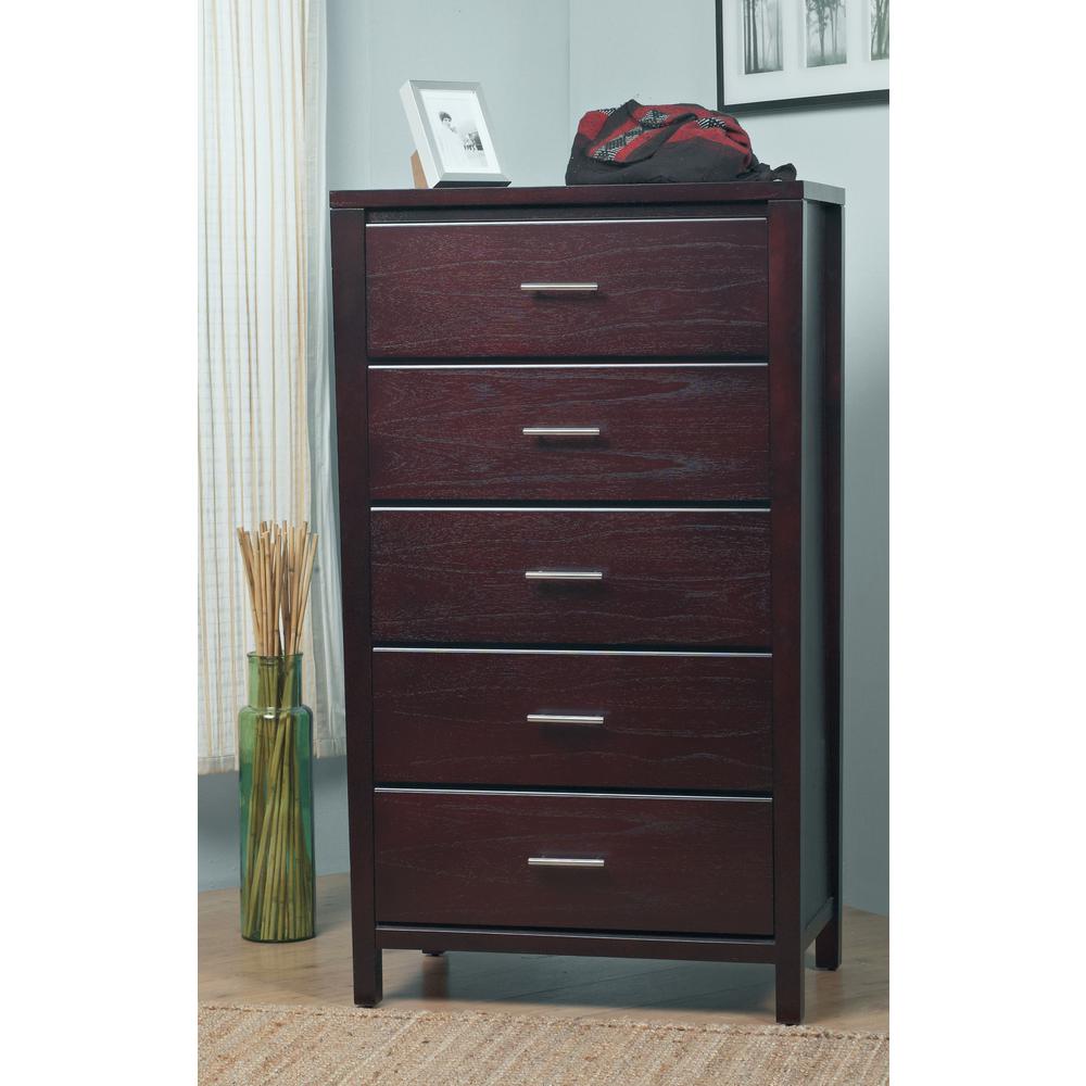 Nevis Five Drawer Chest in Espresso (2024). Picture 3