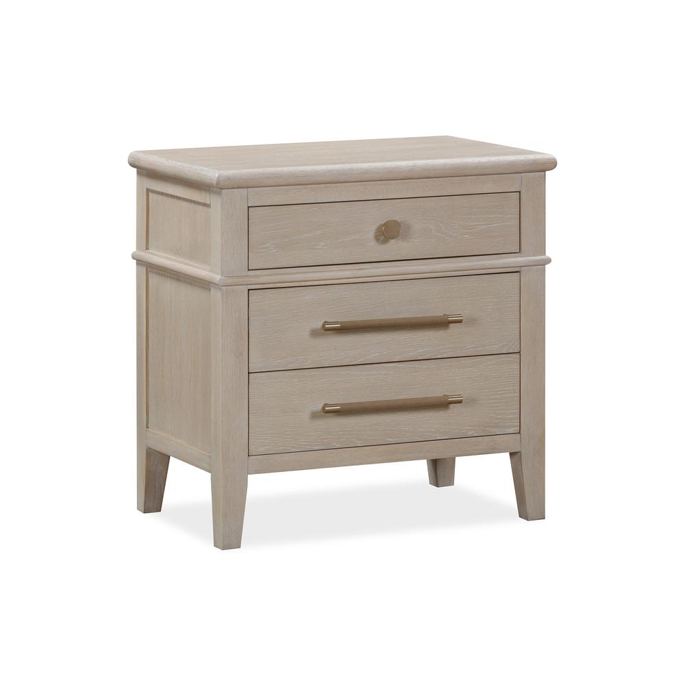 Camden Three Drawer Oak Wood Nightstand in Chai. Picture 3