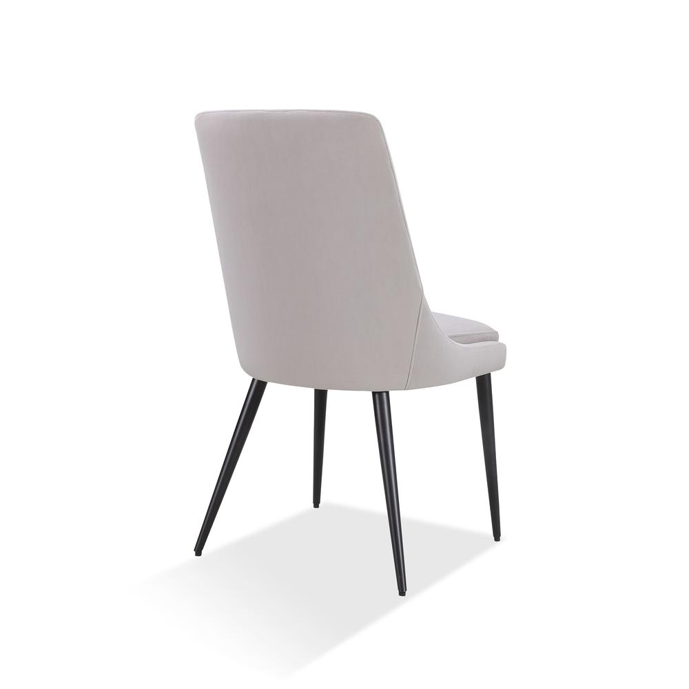 Winston Upholstered Metal Leg Dining Chair in Ash Grey and Black, set of 2. Picture 6
