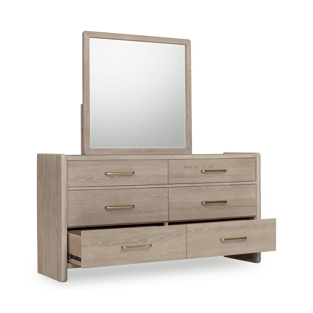Gardenia Six Drawer Oak Wood Dresser in Chai. Picture 4