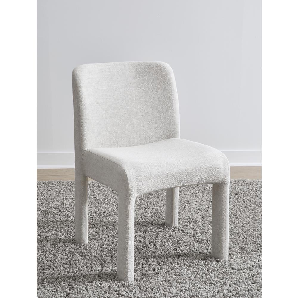 Devon Fully Upholstered Dining Chair in Turtle Dove Linen, set of 2. Picture 1