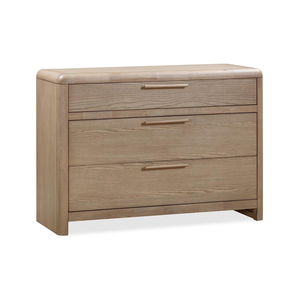 Furano Three Drawer Ash Wood Bachelor Chest in Ginger. Picture 2