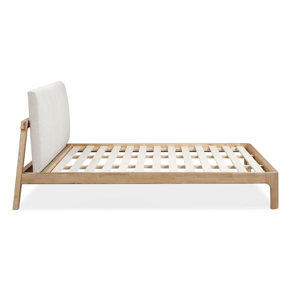 Furano Upholstered Two Cushion Platform Bed in Ginger and Natural Linen. Picture 6