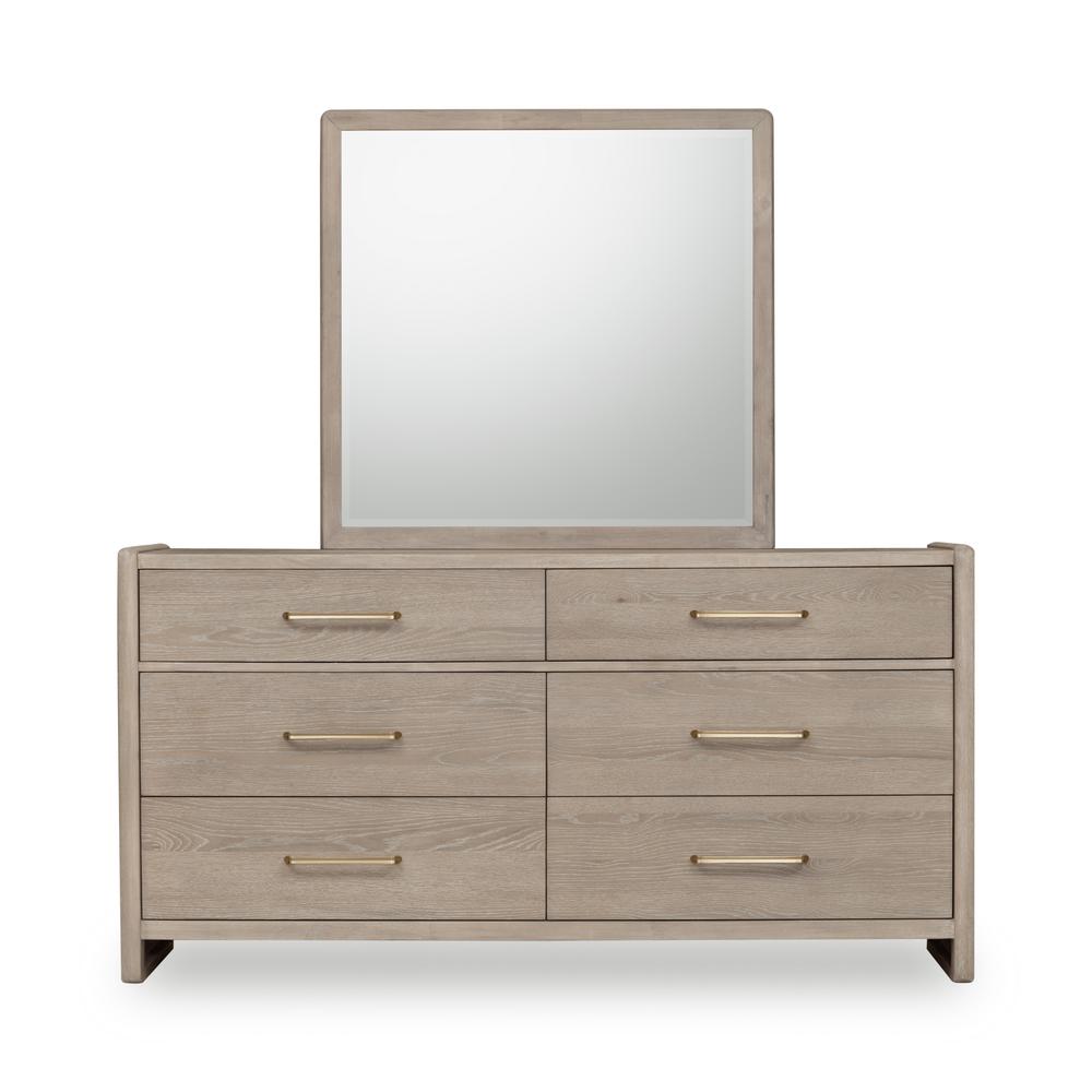 Gardenia Six Drawer Oak Wood Dresser in Chai. Picture 2
