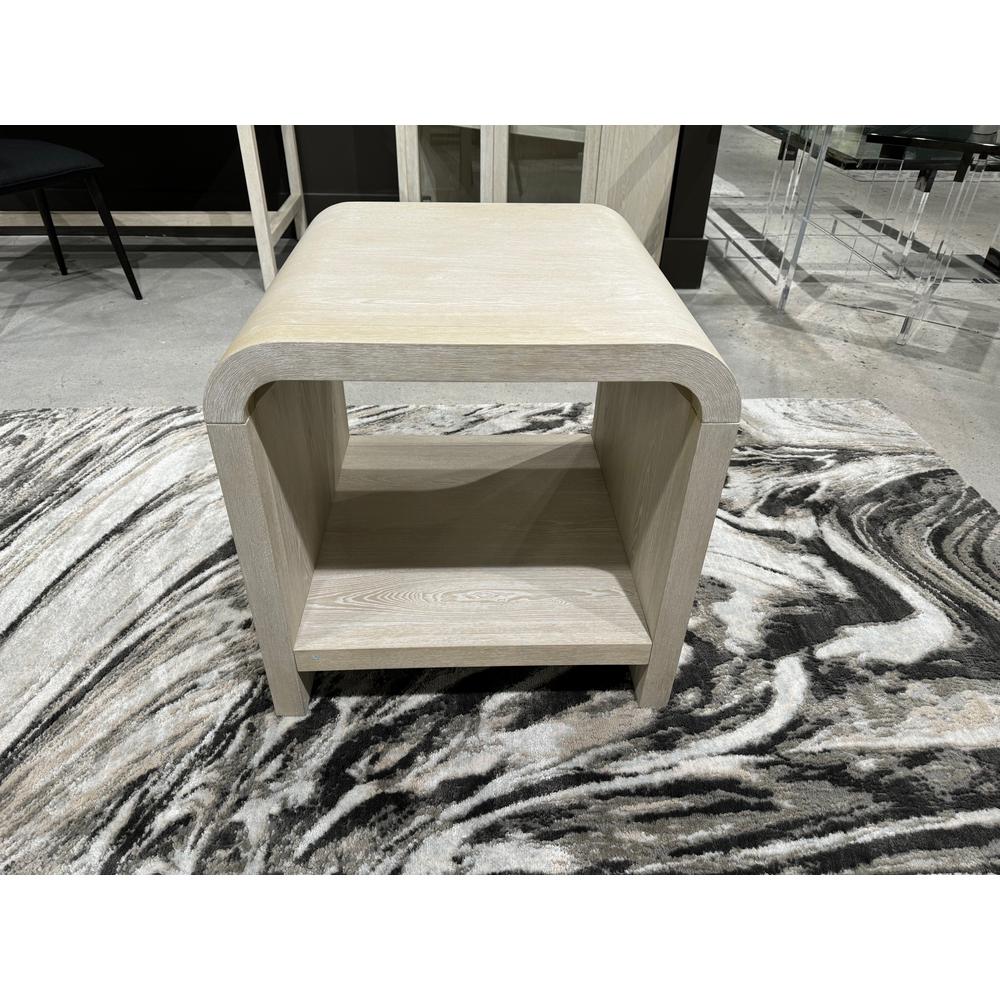 Drake Ash Wood Side Table in Sugar. Picture 2