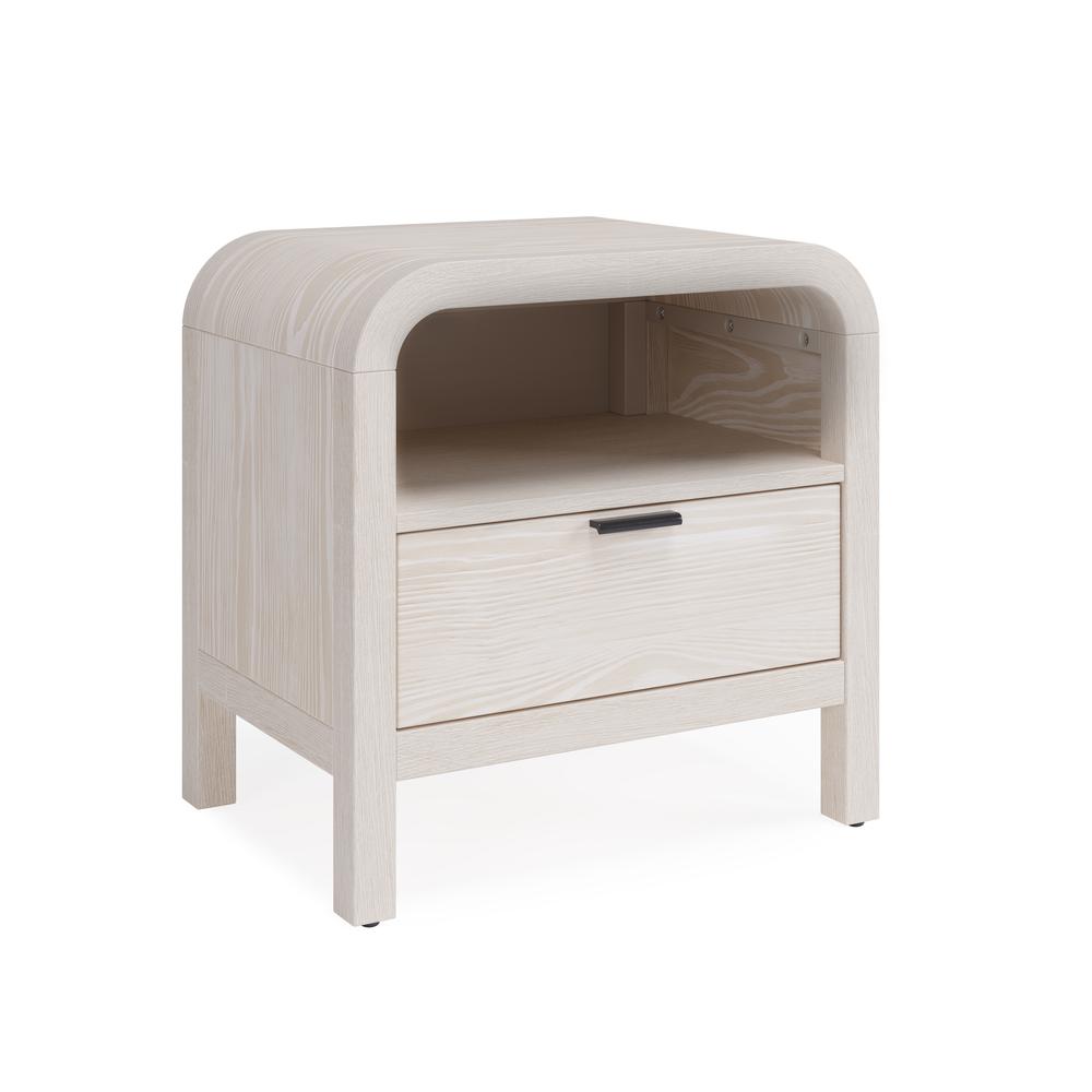 Drake One Drawer One Shelf USB-Charging Nightstand in Sugar. Picture 3