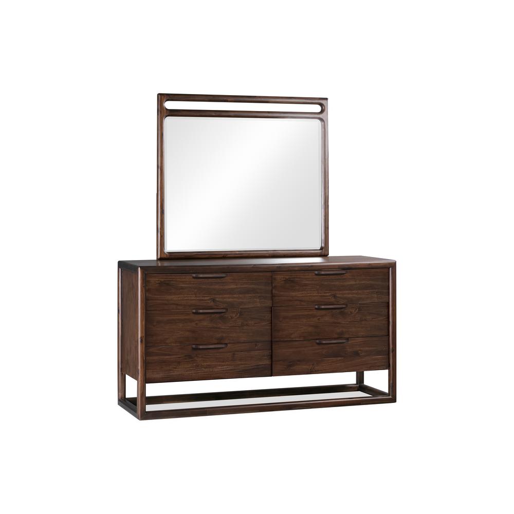 Sol Six Drawer Acacia Wood Dresser in Brown Spice. Picture 4