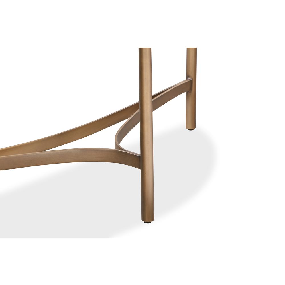 Lyon Semi-circular White Concrete and Metal Console Table. Picture 5