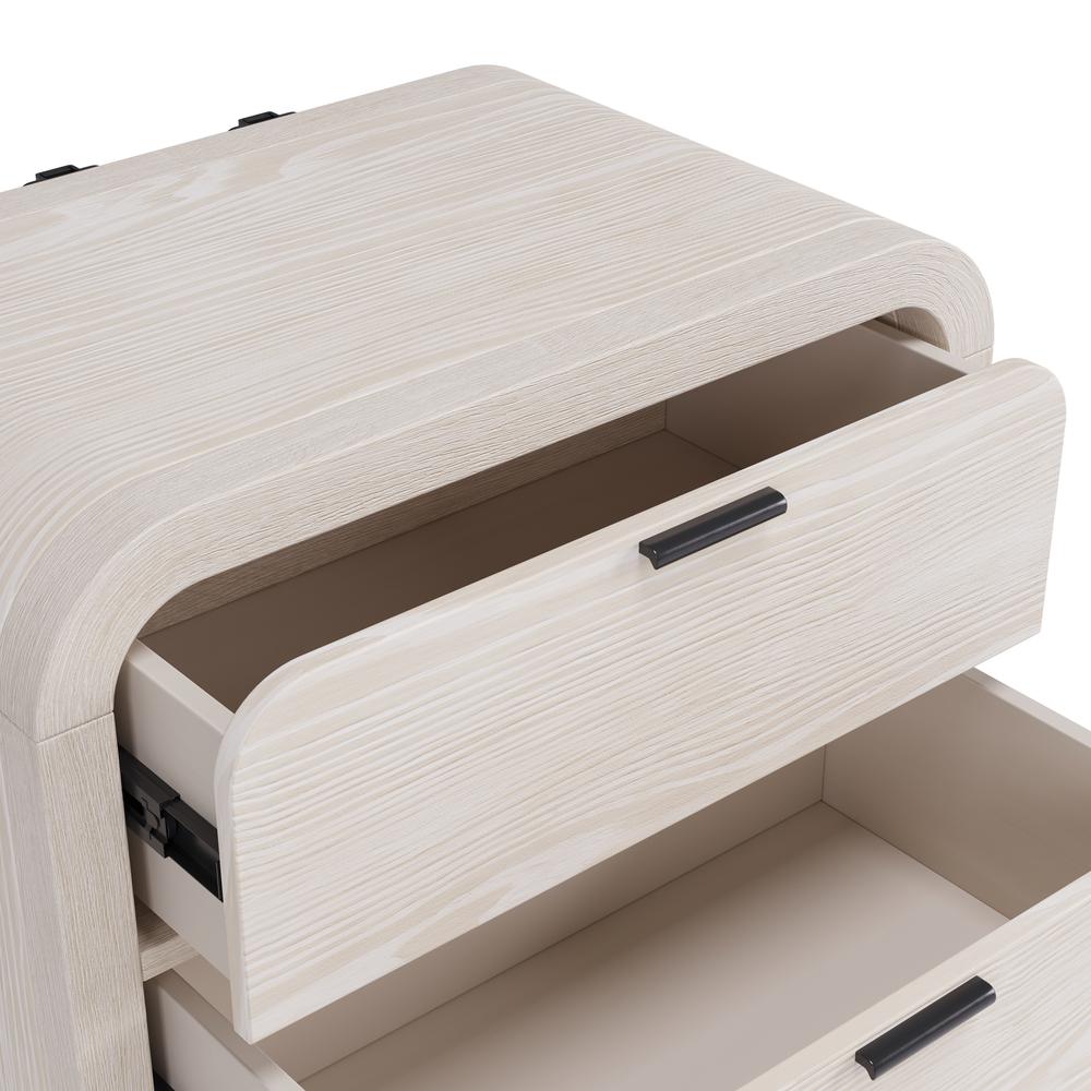Drake Two Drawer USB-Charging Nightstand in Sugar. Picture 4