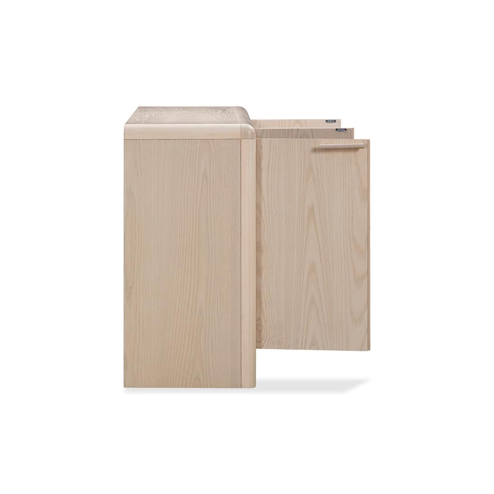 Liv Four Door Ash Wood Sideboard in White Sand. Picture 6