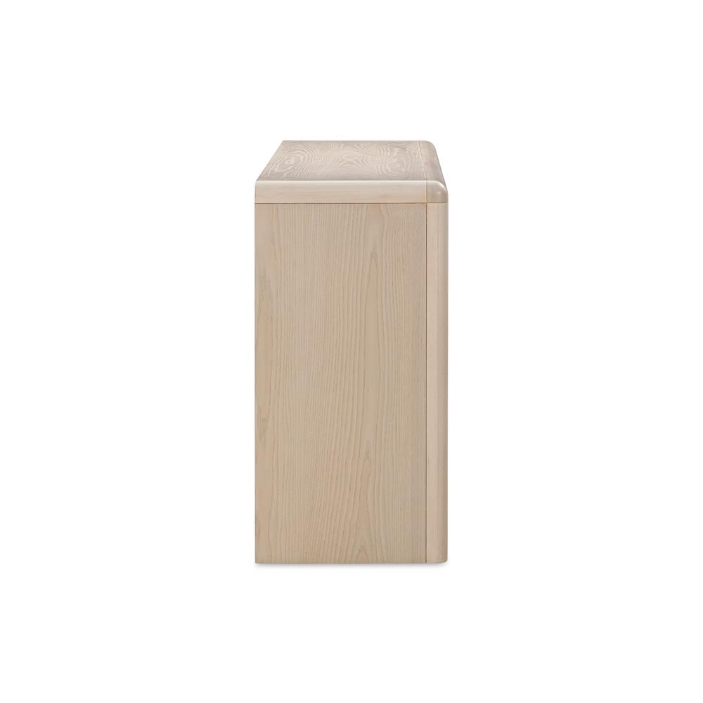 Liv Four Door Ash Wood Sideboard in White Sand. Picture 5