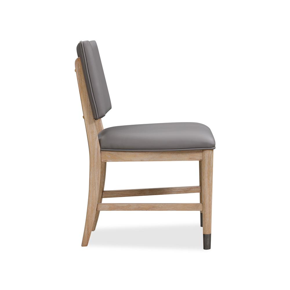 Franklin Dining Chair in Au Natural and Gray Leather. Picture 5