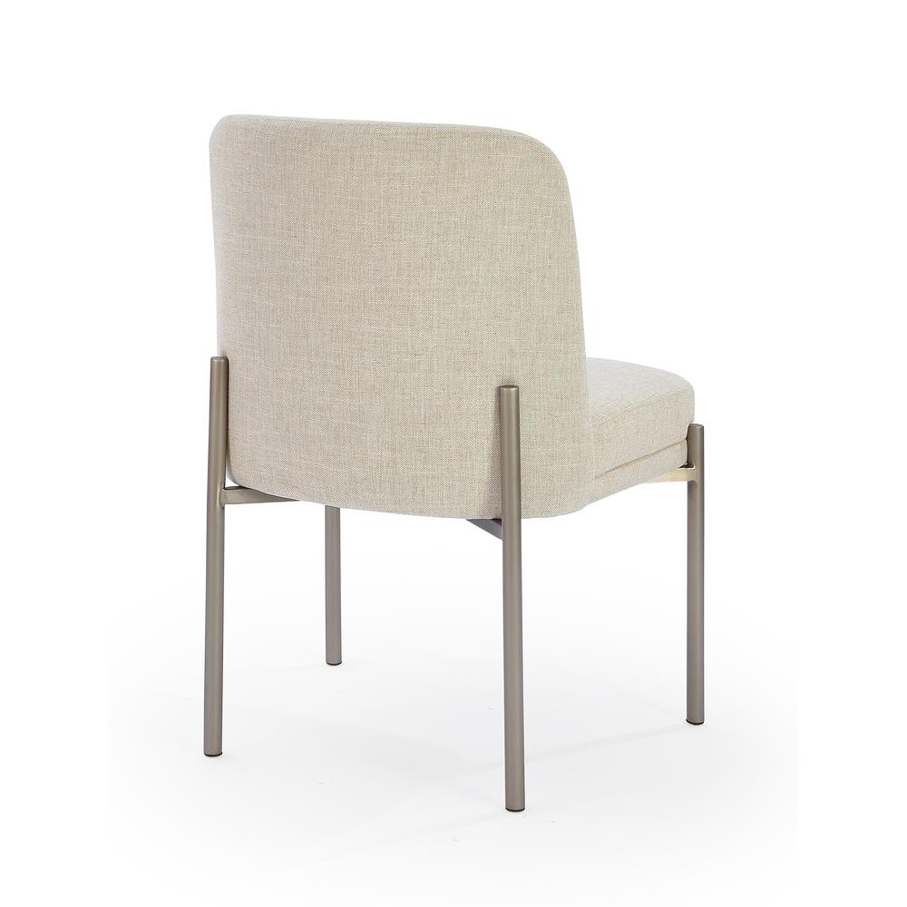 Dion Upholstered Dining Chair in Natural Light Linen, set of 2. Picture 6