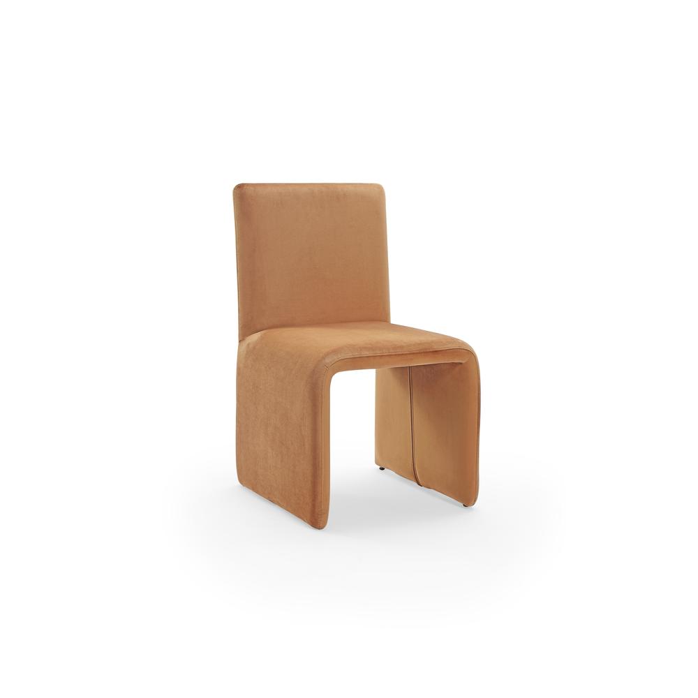 Winston Fully Upholstered Side chair in Whiskey Velvet, set of 2. Picture 2