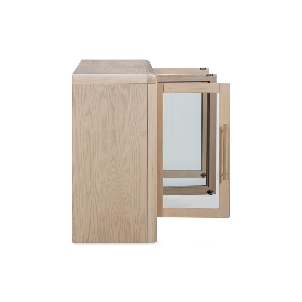Liv Glass Door Ash Wood Sideboard in White Sand. Picture 3