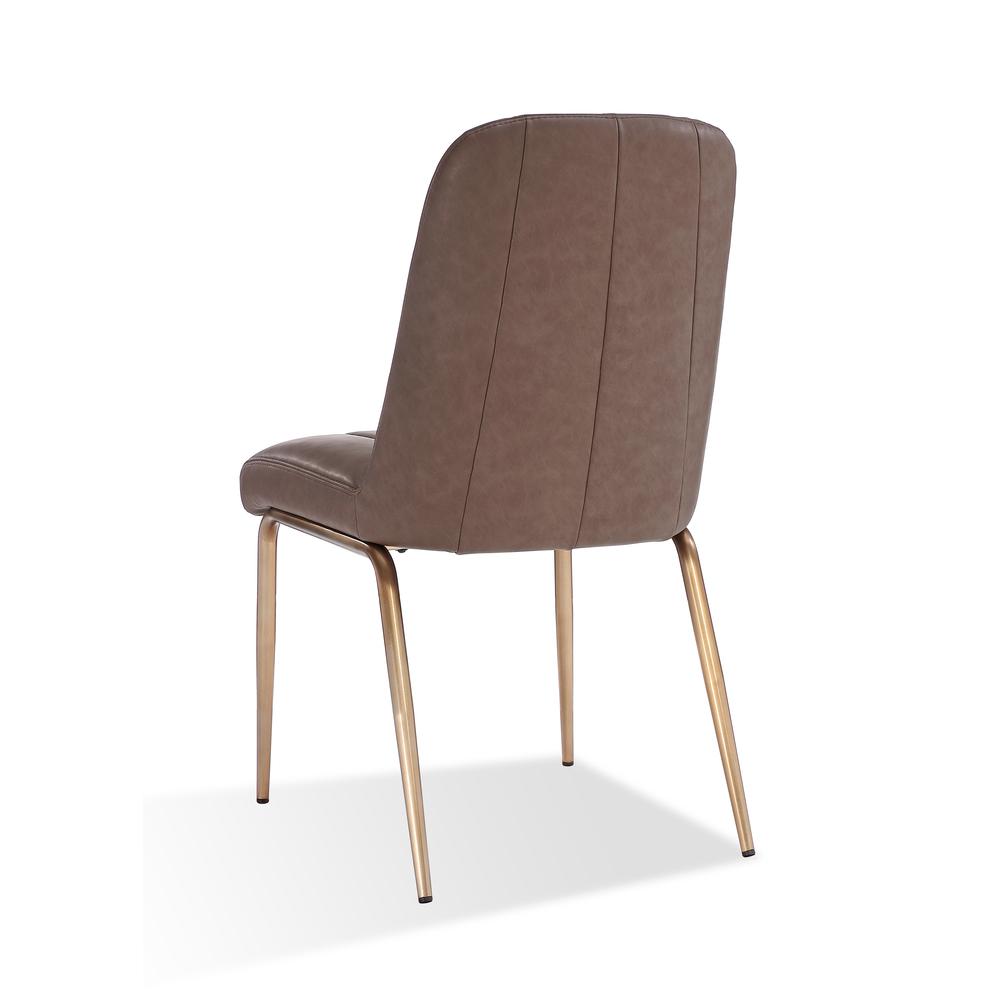 Upholstered Dining Chair in Cinnamon Synthetic Leather, set of 2. Picture 2