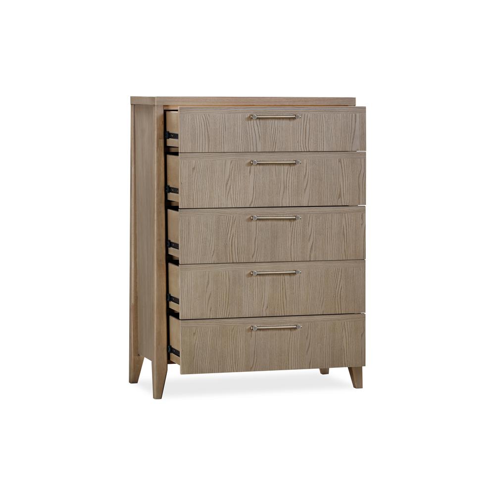 Sumire Five Drawer Ash Wood Chest in Ginger. Picture 3