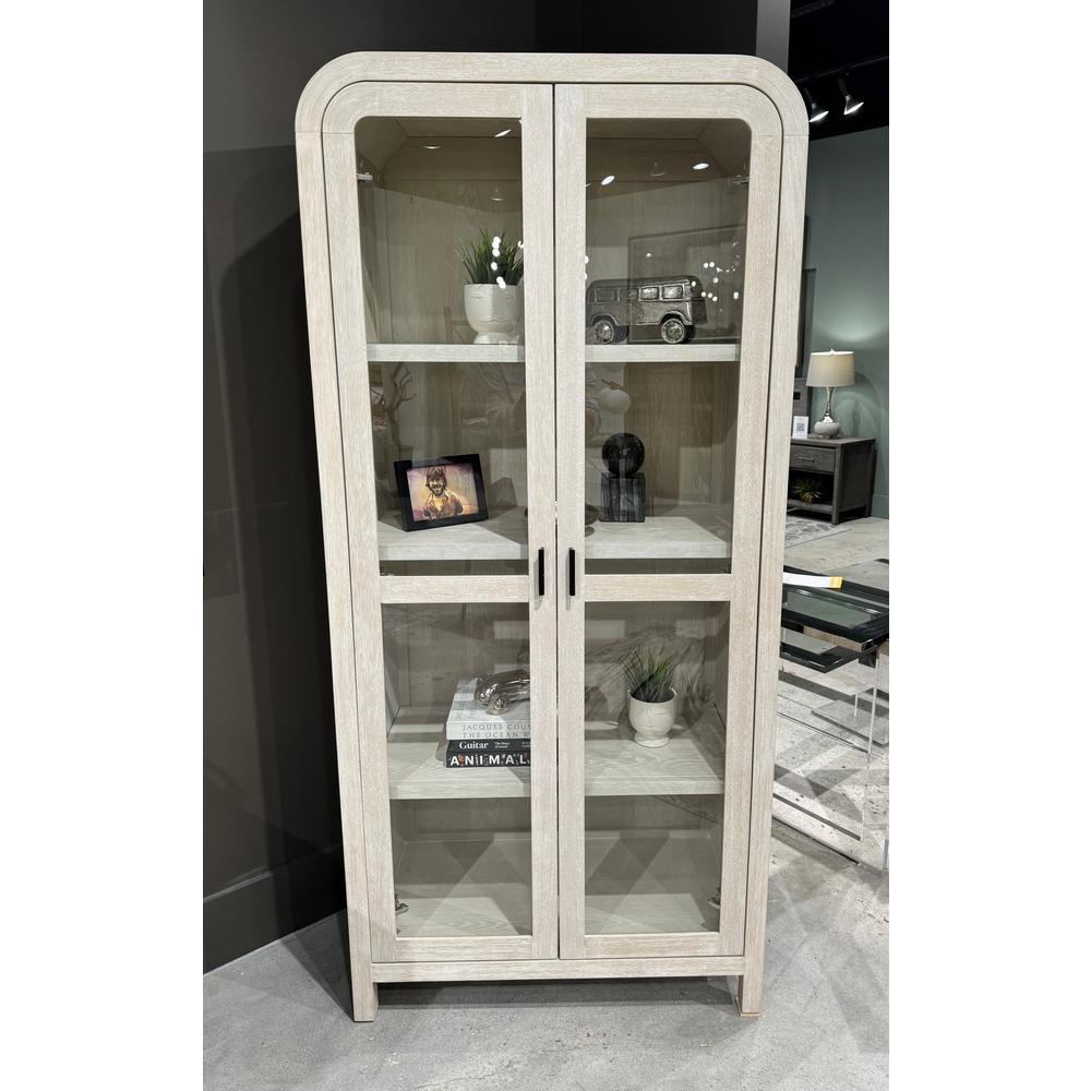 Drake Glass Door Wooden Bookcase in Sugar. Picture 2