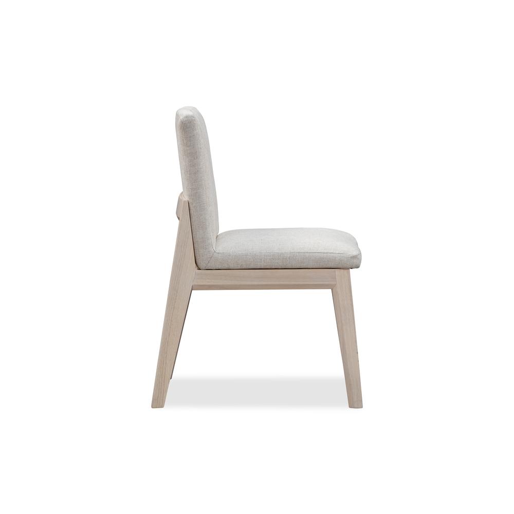 Liv Solid Wood Dining Chair in White Sand and Natural Linen, set of 2. Picture 3