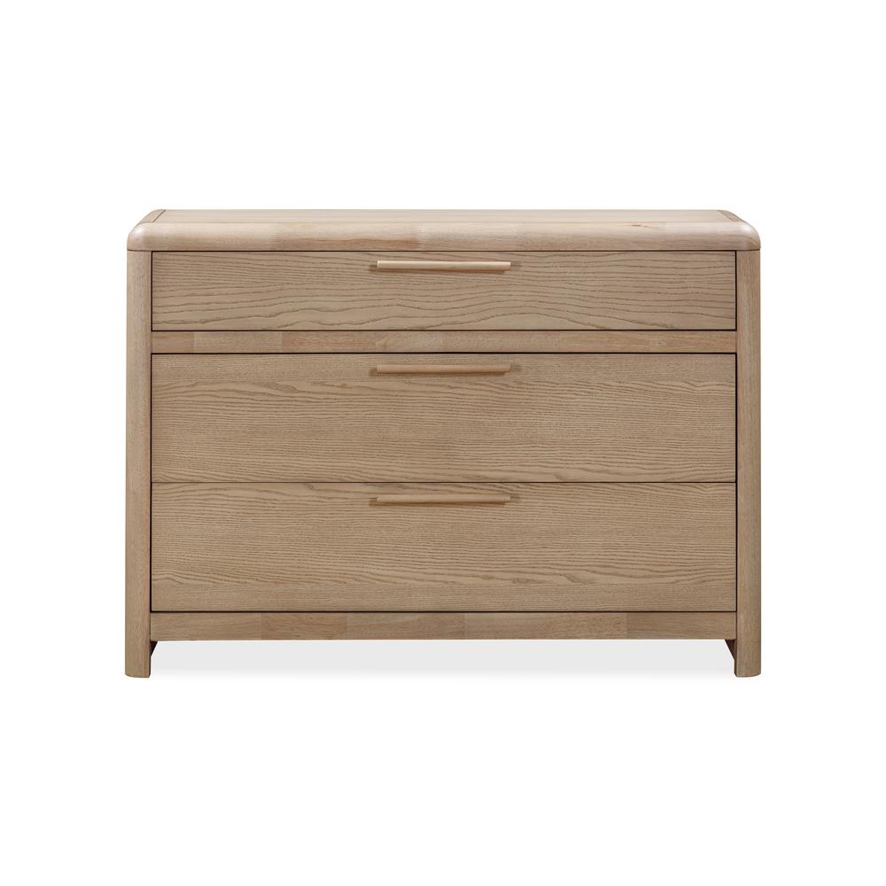 Furano Three Drawer Ash Wood Bachelor Chest in Ginger. Picture 1