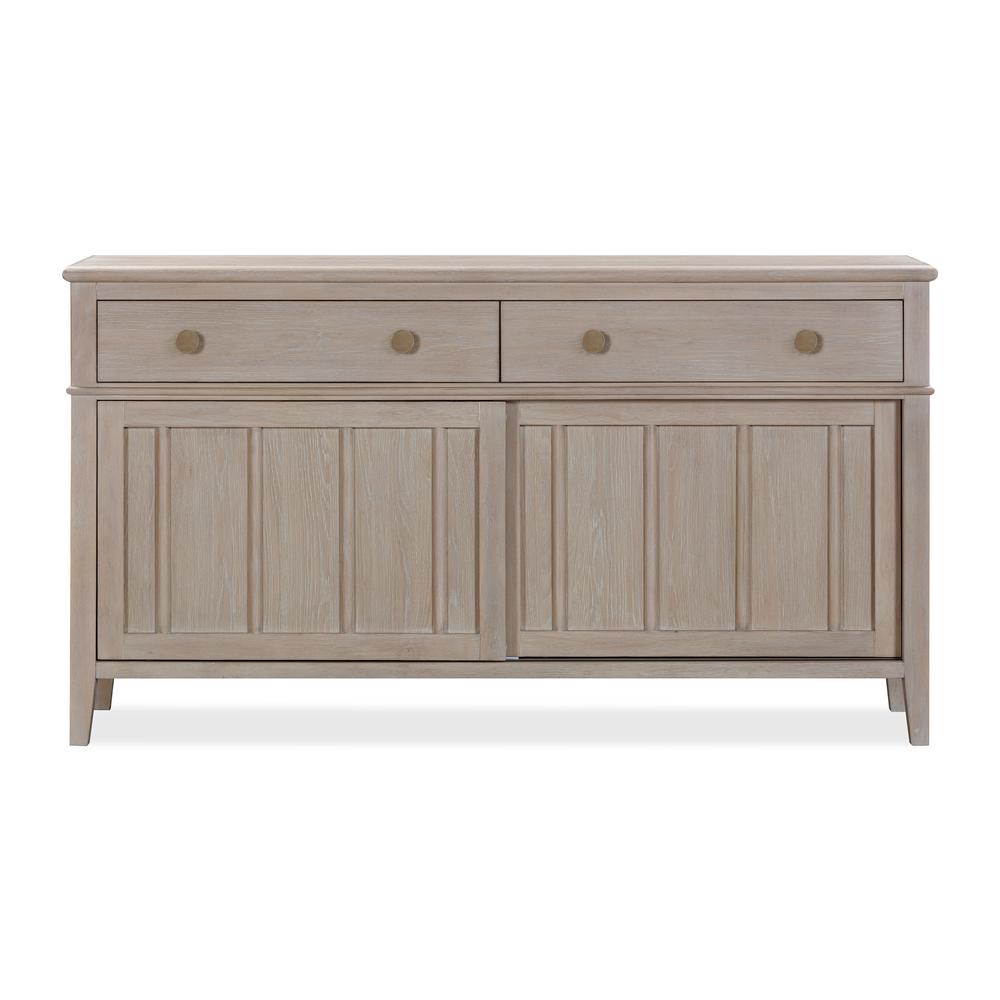 Camden Two Drawer Two Door Oak Wood Sideboard in Chai. Picture 3