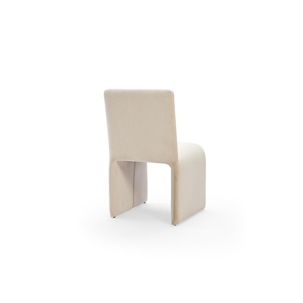 Winston Fully Upholstered Side chair in Sand Velvet, set of 2. Picture 3
