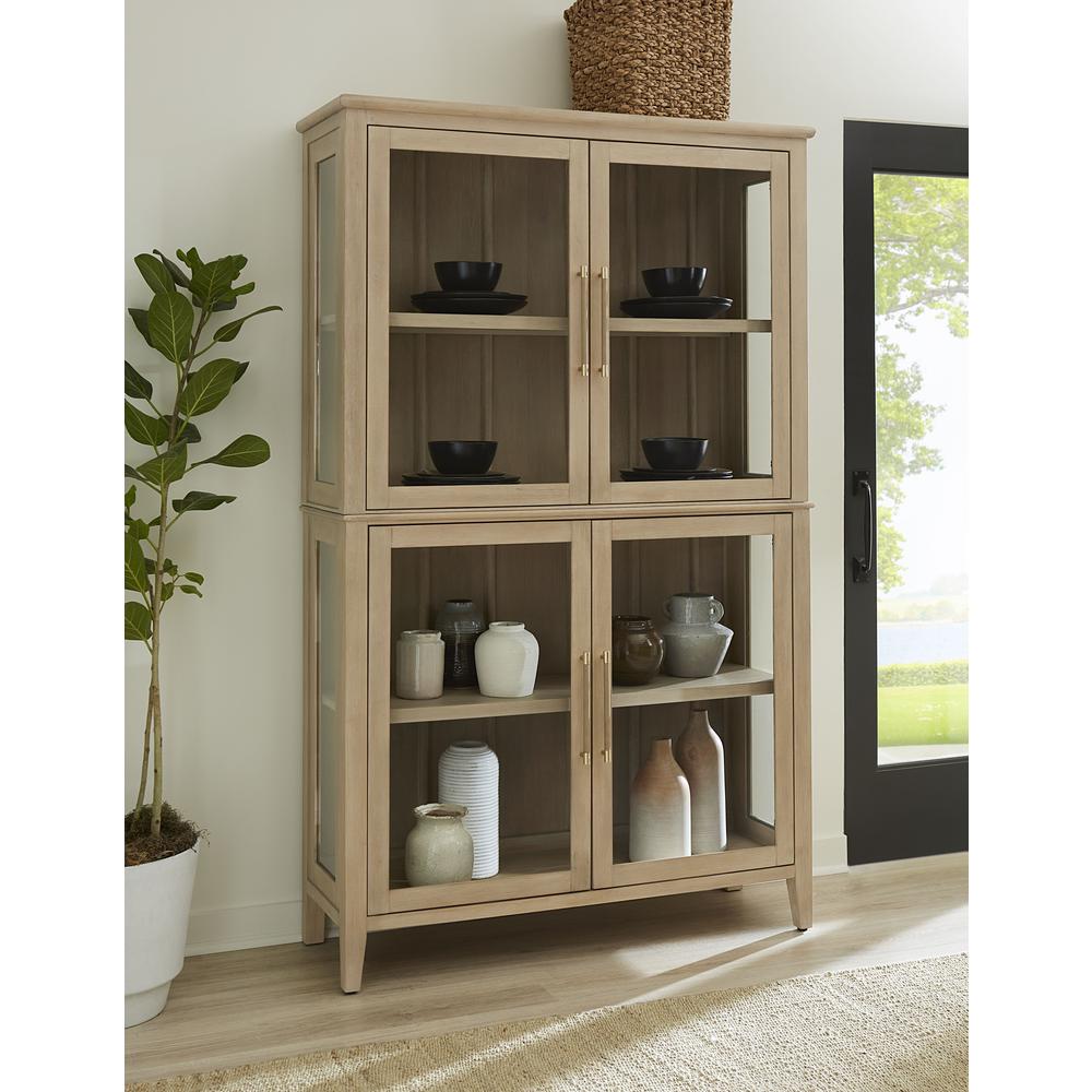 Camden Four Door Shiplap Curio in Chai. Picture 1