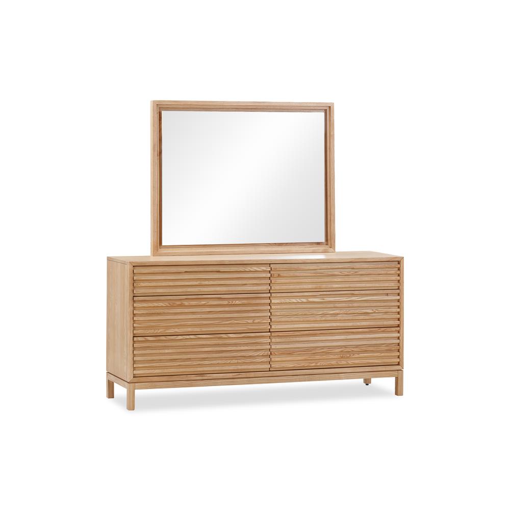 Tanner Six Drawer Ash Wood Dresser in Flaxen. Picture 2