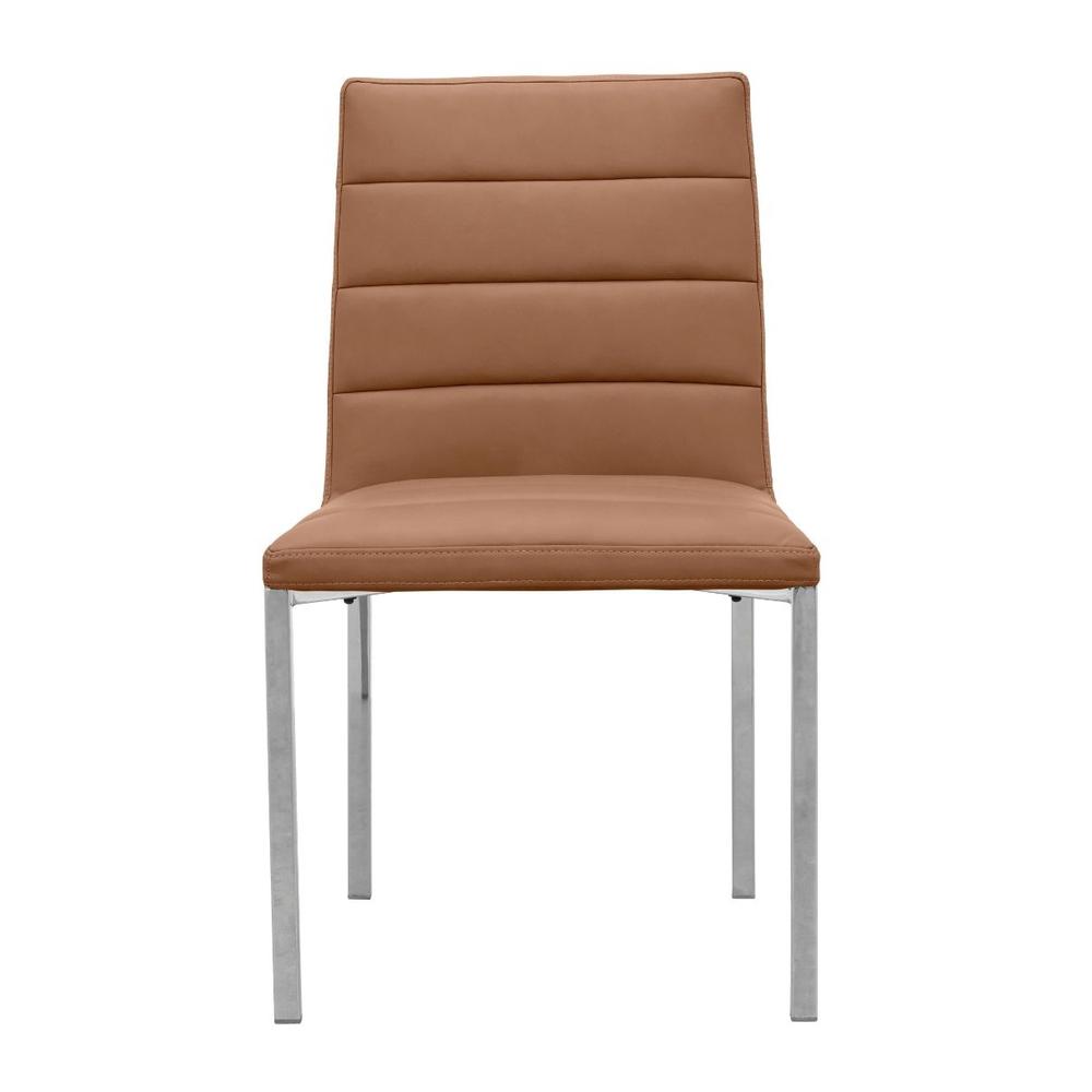 Amalfi Metal Back Chair in Cognac, set of 2. Picture 2
