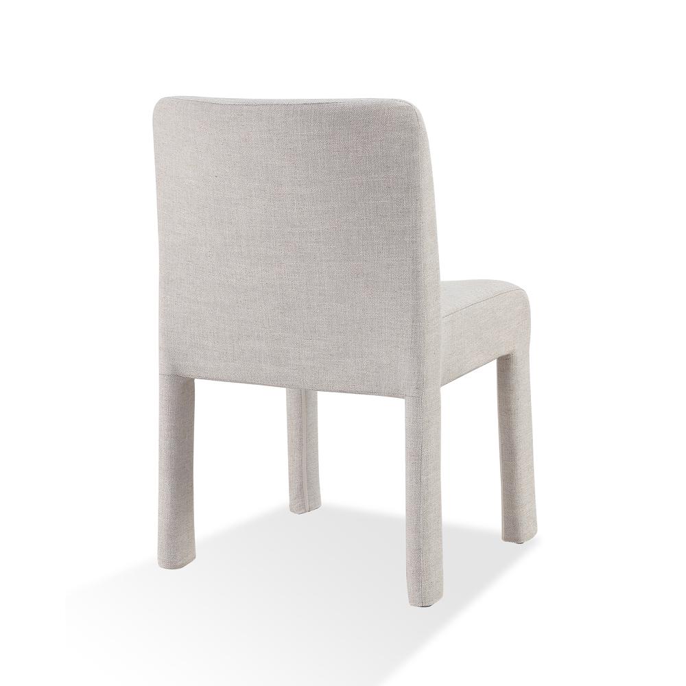 Devon Fully Upholstered Dining Chair in Turtle Dove Linen, set of 2. Picture 6