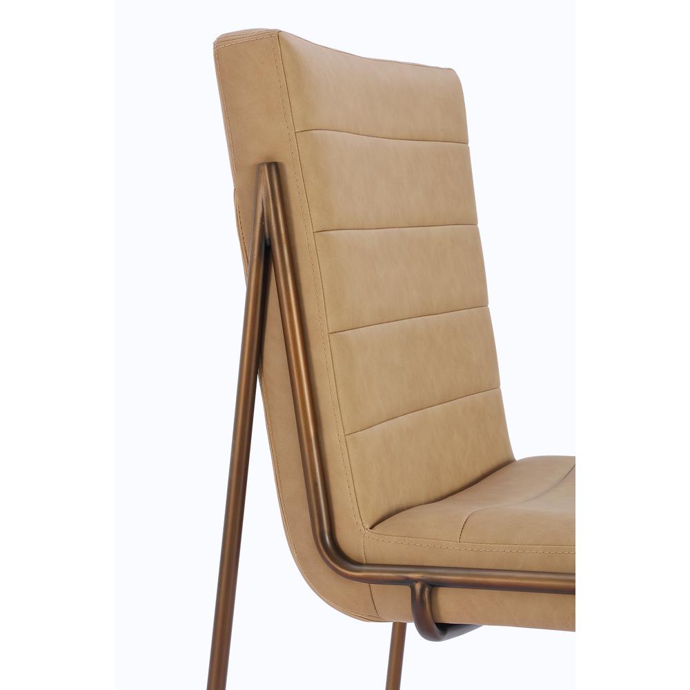 Madison Metal Frame Dining Chair in Honey Synthetic Leather. Picture 5
