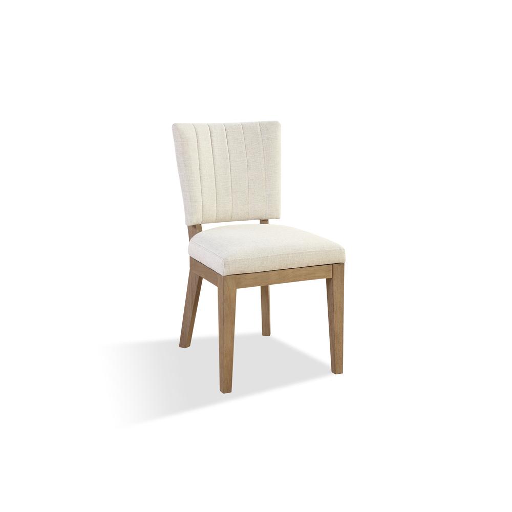 Sumner Channel Back Upholstered Dining Chair in Natural, set of 2. Picture 3