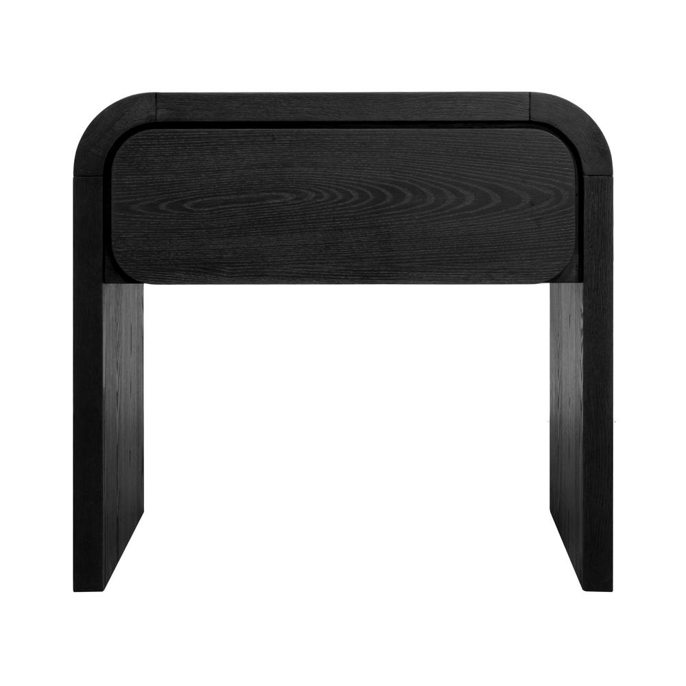 Elora One Drawer Nightstand in Jet Black Ash. Picture 3