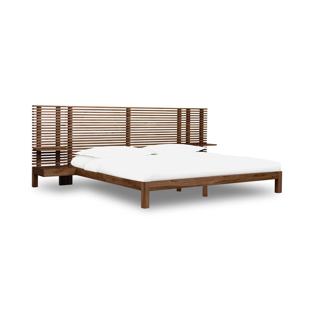 Tanner Solid Ash Wall Bed with Integrated Nightstands in Roux. Picture 7
