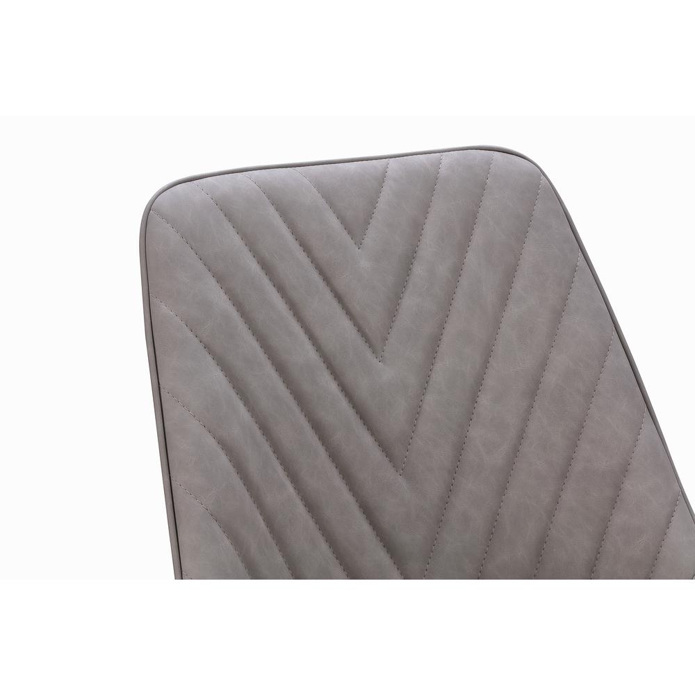 Metal Leg Upholstered Dining Chair in Anchor Gray Synthetic Leather, set of 2. Picture 5