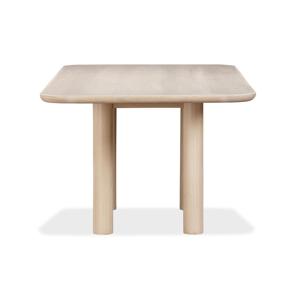 Liv Solid Ash Rectangular Dining Table in White Sand. Picture 3