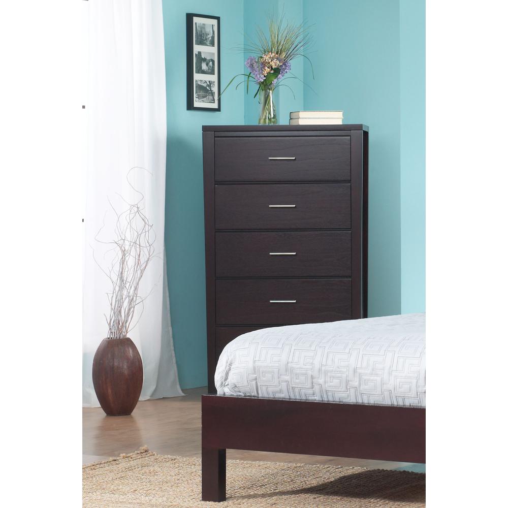 Nevis Five Drawer Chest in Espresso (2024). Picture 9