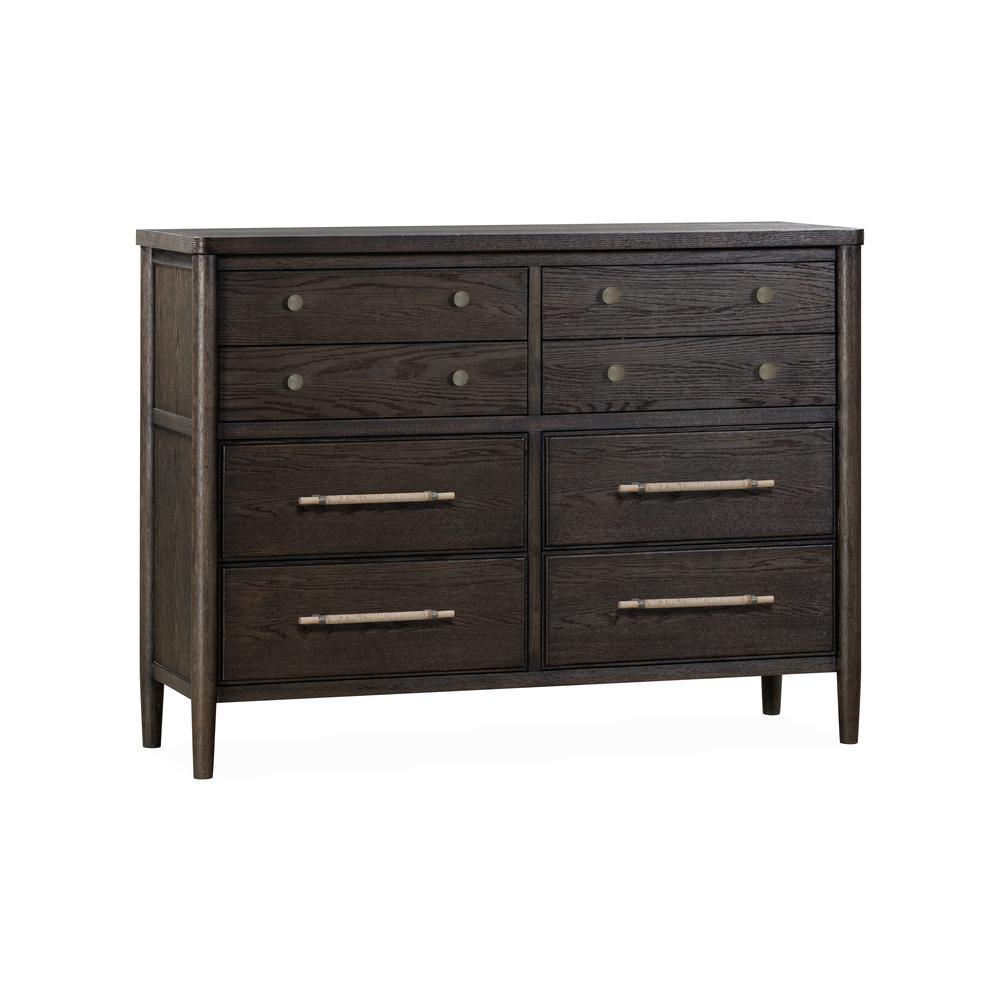 Rockport Eight Drawer Oak Wood Dresser in Yin. Picture 2