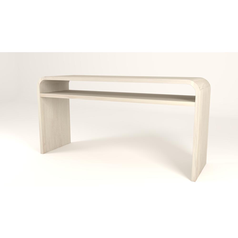 Drake Ash Wood Console Table in Sugar. Picture 1