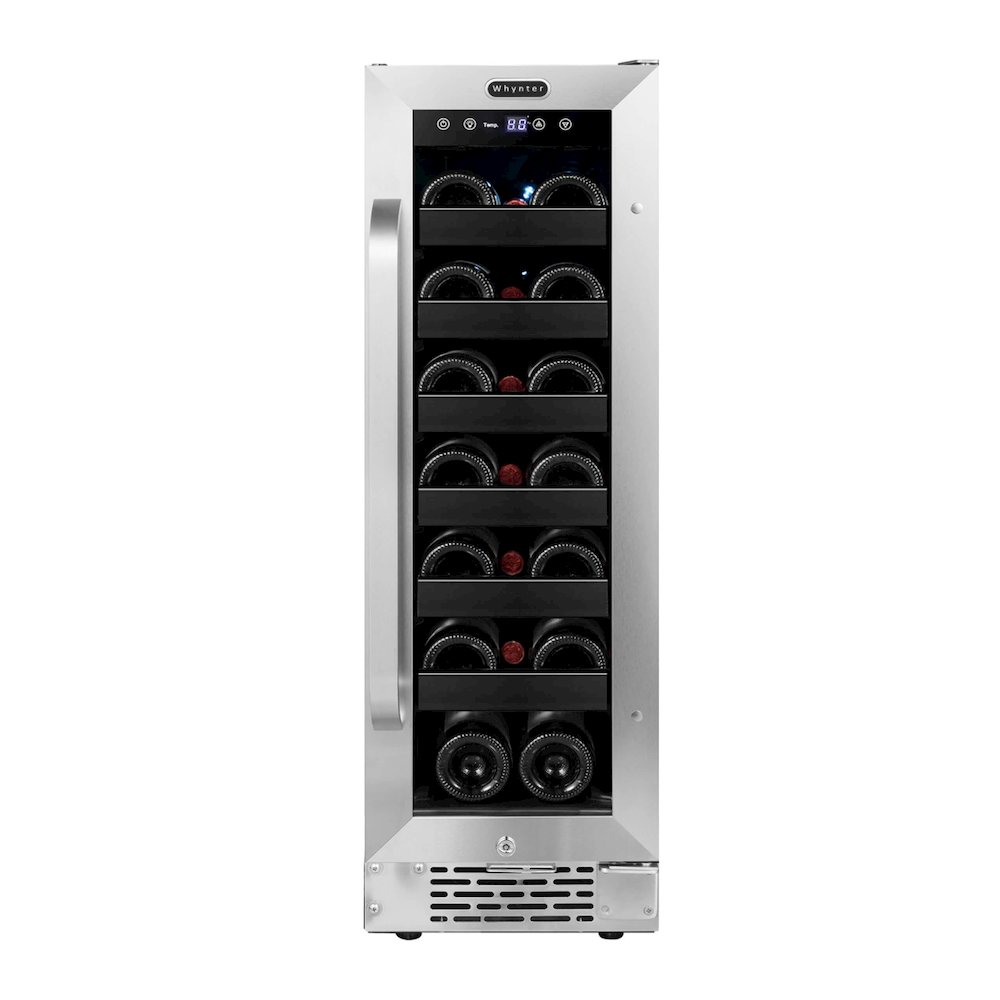 12 inch Built-In 20 Bottle Undercounter Stainless Steel Wine Refrigerator. Picture 1