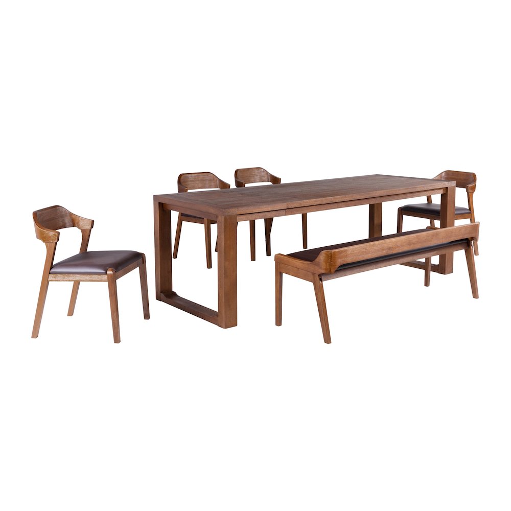 Rasmus 6pc Dining Set - Chestnut Wire-Brush Finish. Picture 1