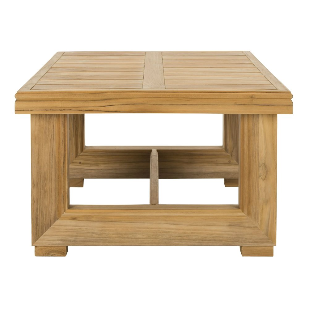 Couture Montford Contemporary Teak Coffee Table, Natural Teak. Picture 3