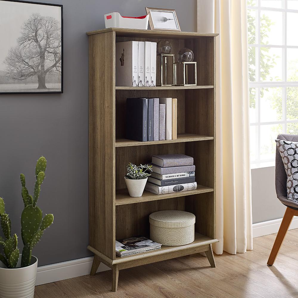 Newport Series Wooden 5 Tier Bookcase Book Shelf, Golden Oak. Picture 1