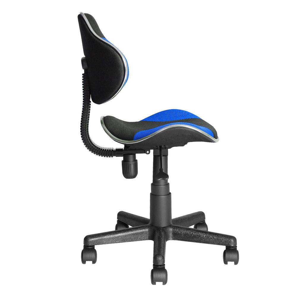 Home Office Low Back Computer Executive Chair, Black/Blue. Picture 8