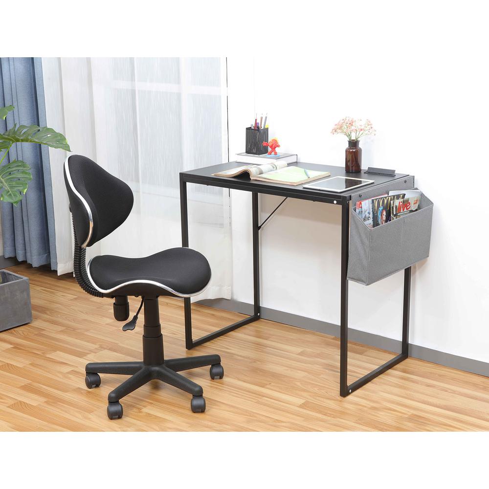 Small Computer Desk Simple Style Writing Desk, White/Pink. Picture 2