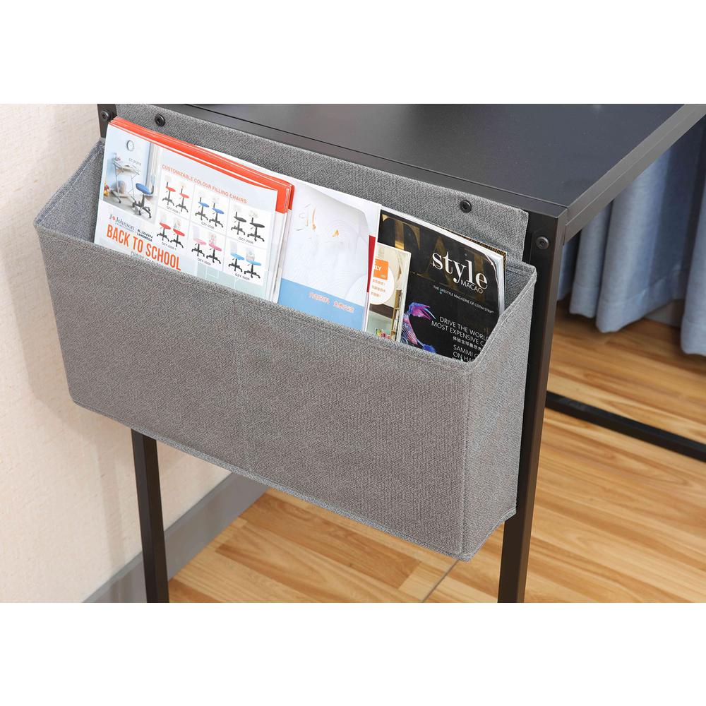 Small Computer Desk Simple Style Writing Desk, White/Pink. Picture 4