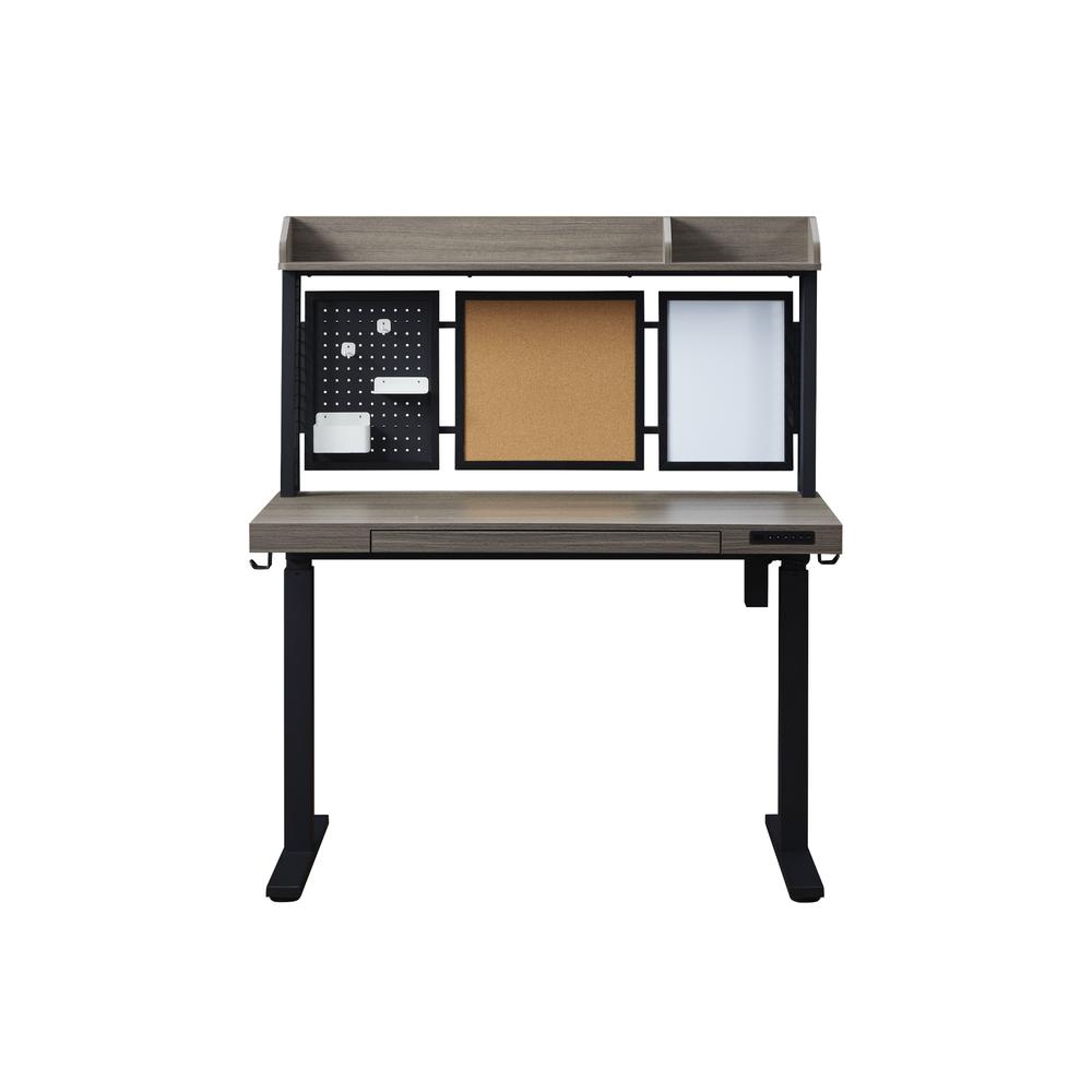 48" Electric Height Adjustable Standing Desk With Back Board And Drawer. Picture 1