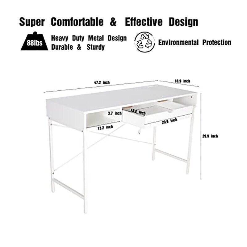 Home Office Contemporary Large Computer Desk Laptop Workstation With Drawer. Picture 2